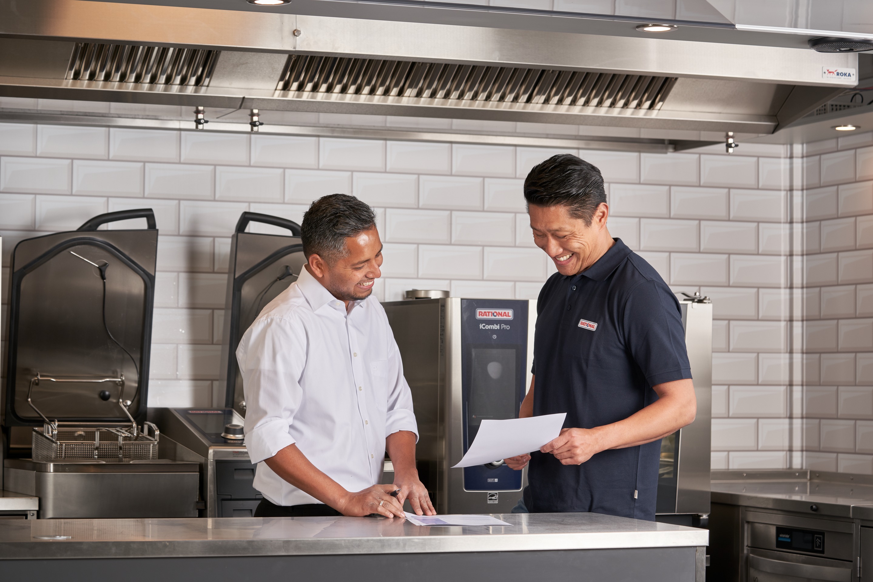 Commercial kitchen with Rational oven